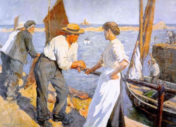 The Pier Head Oil Painting by Stanhope Alexander Forbes