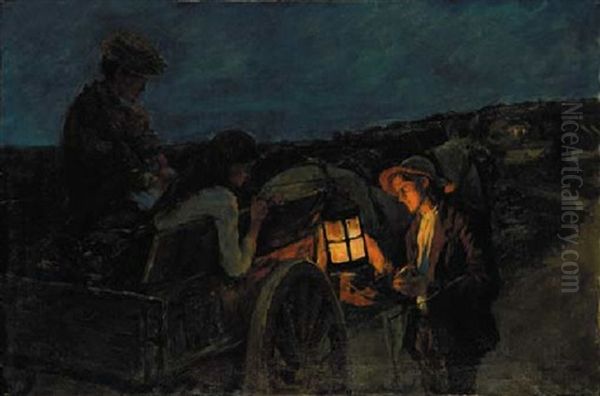 Study For Lighting Up Time Oil Painting by Stanhope Alexander Forbes