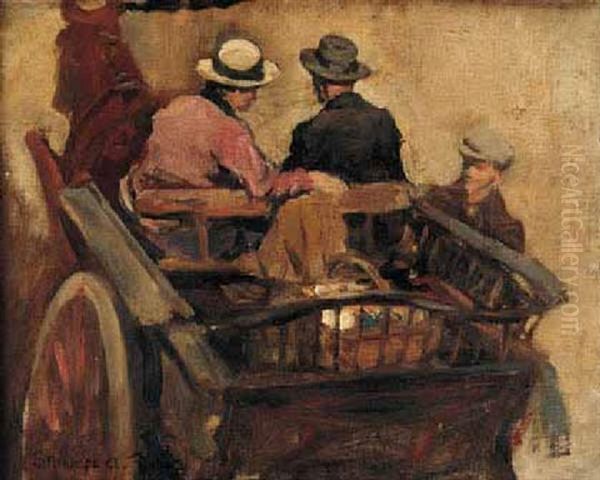 Horse And Cart Oil Painting by Stanhope Alexander Forbes