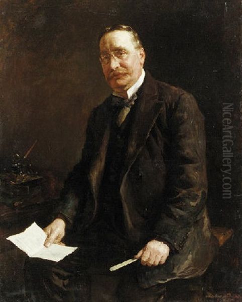 Portrait Of Dudley Ducker Oil Painting by Stanhope Alexander Forbes