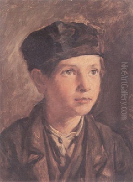 Portrait Of A Young Boy Oil Painting by Stanhope Alexander Forbes