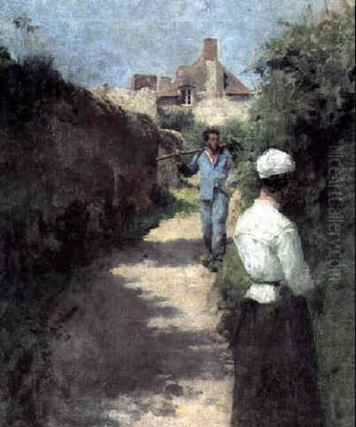 The Chance Meeting Oil Painting by Stanhope Alexander Forbes