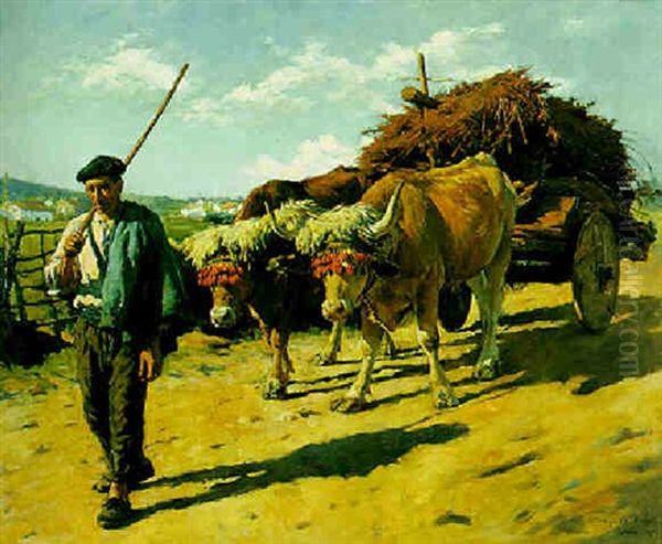 L'attelage Basque Oil Painting by Stanhope Alexander Forbes