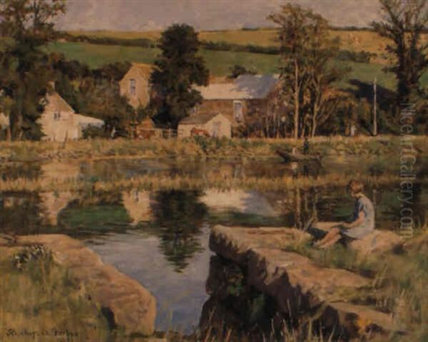 High Water-gweek, Cornwall Oil Painting by Stanhope Alexander Forbes