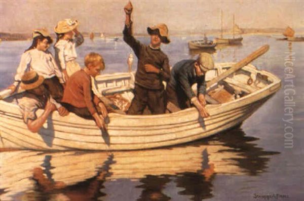 La Peche Aux Sardines Oil Painting by Stanhope Alexander Forbes