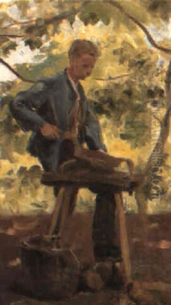 The Turnip Cutter Oil Painting by Stanhope Alexander Forbes