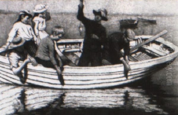 Fishing From A Boat Oil Painting by Stanhope Alexander Forbes