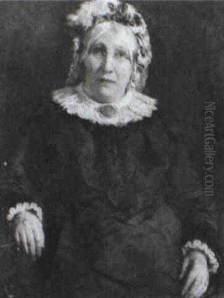 Portrait Of A Lady In Black Oil Painting by Stanhope Alexander Forbes