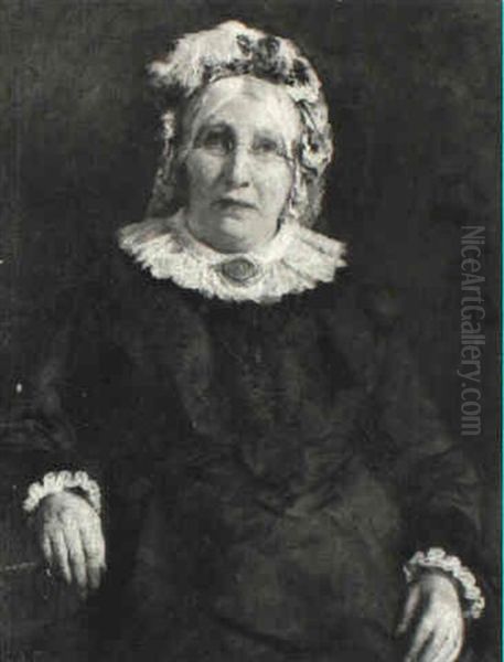 Portrait Of A Lady In Black Oil Painting by Stanhope Alexander Forbes