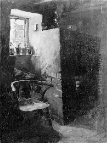A Cottage Interior Newlyn Oil Painting by Stanhope Alexander Forbes