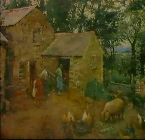 Live Stock Oil Painting by Stanhope Alexander Forbes