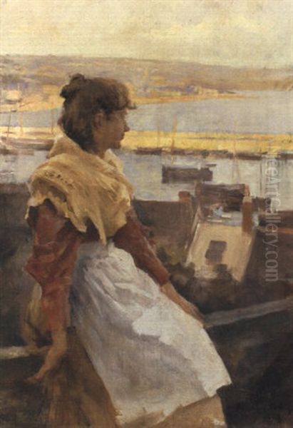 Fishergirl, Newlyn Oil Painting by Stanhope Alexander Forbes