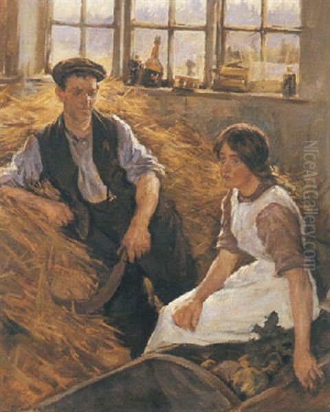The Barn Oil Painting by Stanhope Alexander Forbes