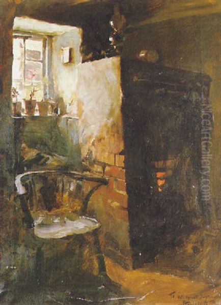 The Seat By The Hearth Oil Painting by Stanhope Alexander Forbes