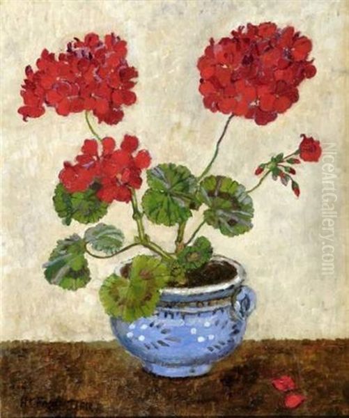 Geranium Dans Un Pot Oil Painting by Henry-Claudius Forestier