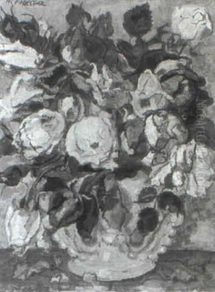 Bouquet De Roses Oil Painting by Henry-Claudius Forestier