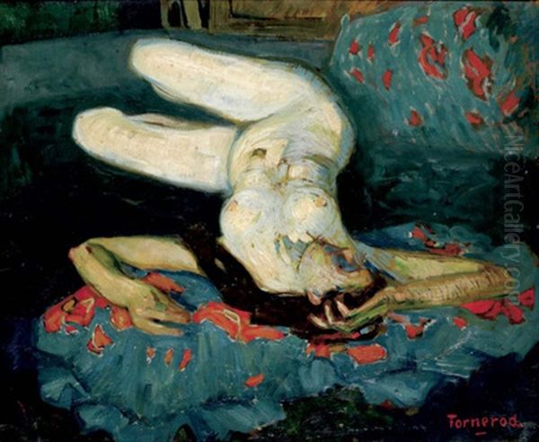 Femme Allongee Oil Painting by Rodolphe Fornerod