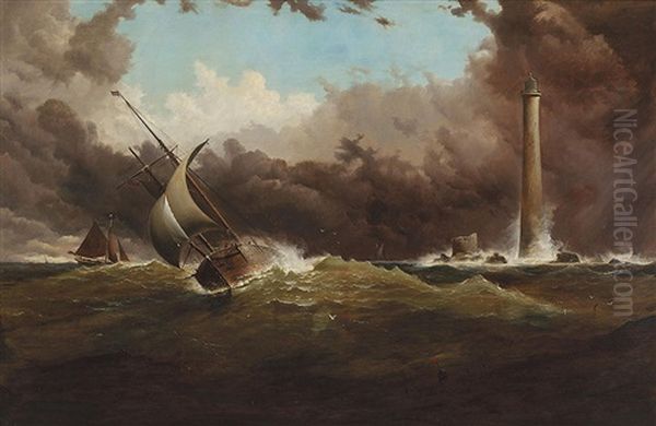 Eddystone Lighthouse Oil Painting by Haughton Forrest