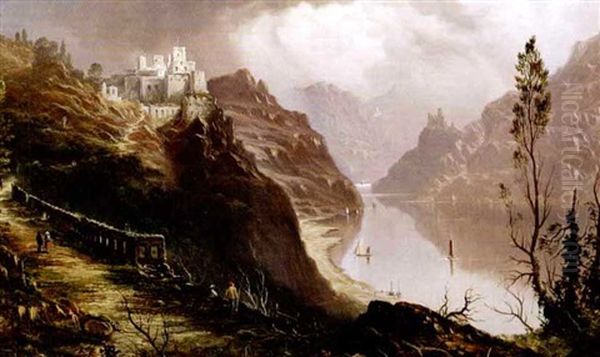 Rheinfels On The Rhine Above St. Goar Oil Painting by James Haughton Forrest