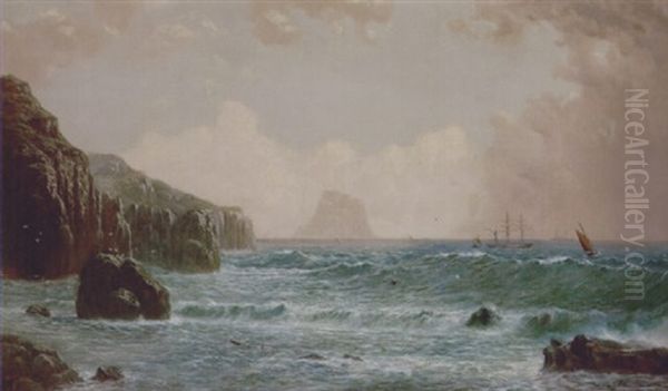 Distant View Of Ailsea Crag Oil Painting by James Haughton Forrest