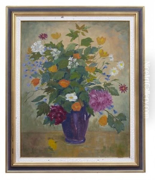 Blomsterstilleben Oil Painting by Nils The Elder Forsberg