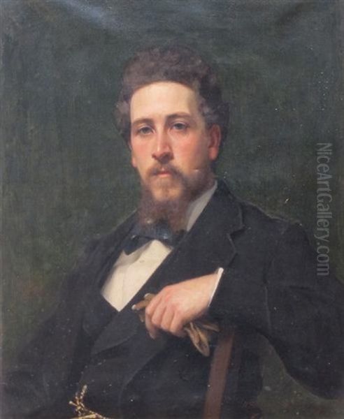 Portrait De Ernest De Marignac, Paris Oil Painting by Nils The Elder Forsberg