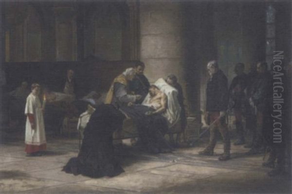 La Fin D'un Heros Oil Painting by Nils The Elder Forsberg