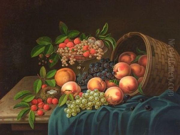 Ornate Still Life With Summer Fruits Oil Painting by George Forster