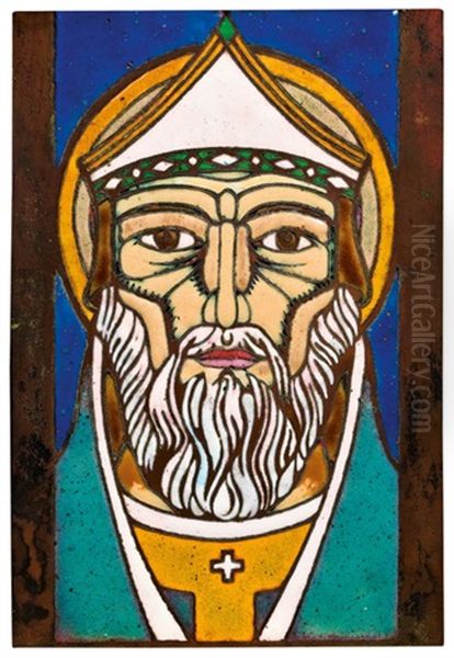 Sakraler Kopf Oil Painting by Leopold Forstner