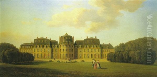 Vista Del Chateau De Saint Cloud Oil Painting by Jean Antoine Simeon Fort