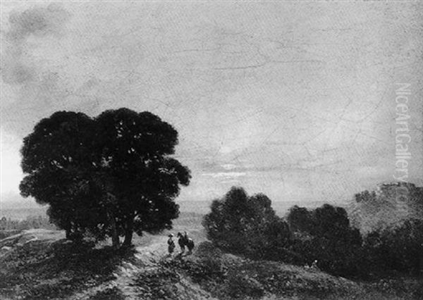 Paysage Au Soleil Couchant Oil Painting by Jean Antoine Simeon Fort