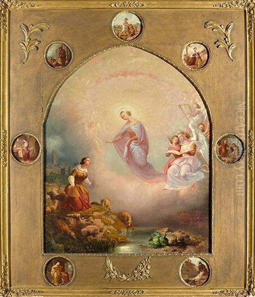 Aparicion De La Virgen De La Misericordia A Isabel Besora, 1855 Oil Painting by Mariano Fortuny Y Madrazo