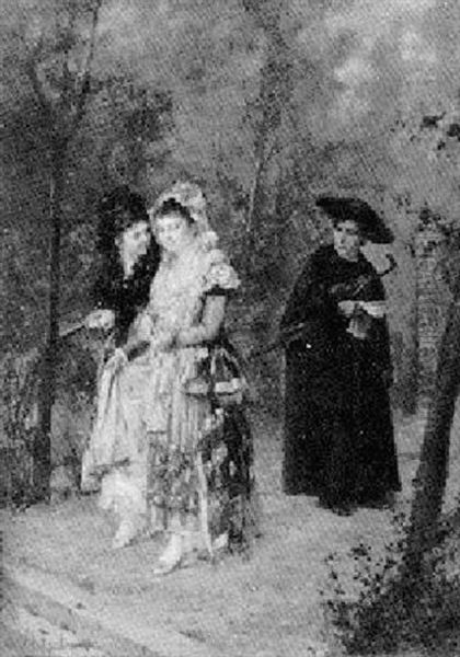 The Gossip Oil Painting by Mariano Fortuny Y Madrazo