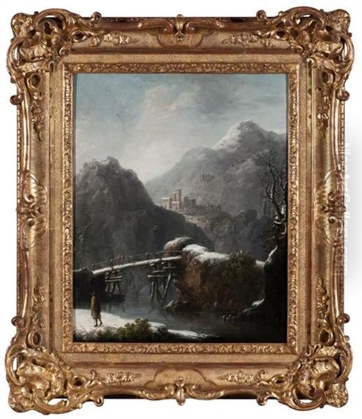 Un Promeneur Sous La Neige Oil Painting by Francesco Foschi