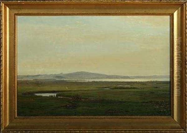 Landscape With A View Of Limfjorden Oil Painting by Harald Frederick Foss