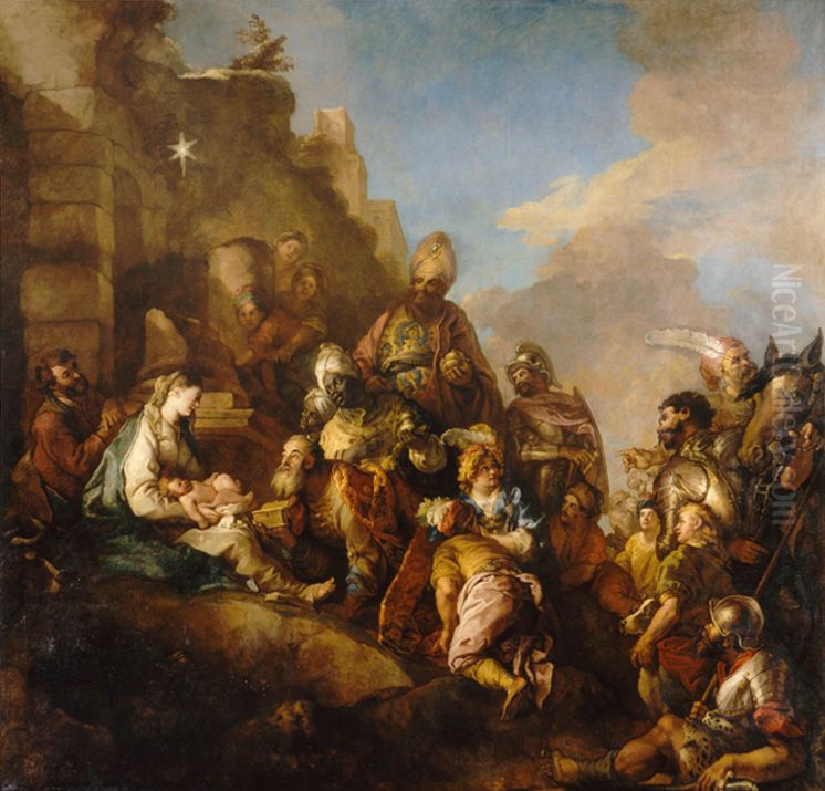 L'adoration Des Mages Oil Painting by Charles de La Fosse