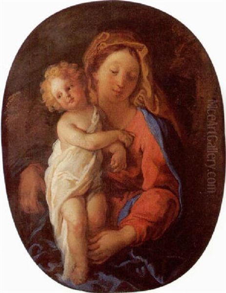 La Vierge A L'enfant Oil Painting by Charles de La Fosse