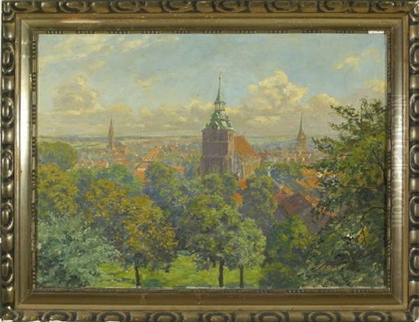 Blick Auf Luneburg Von Kalkberg Aus Gesehen Oil Painting by Albert Fothe