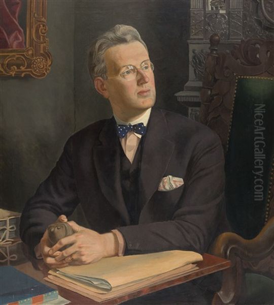 Forste Indendent Strombom (erster Kurator Strombom) Oil Painting by Arvid Fougstedt