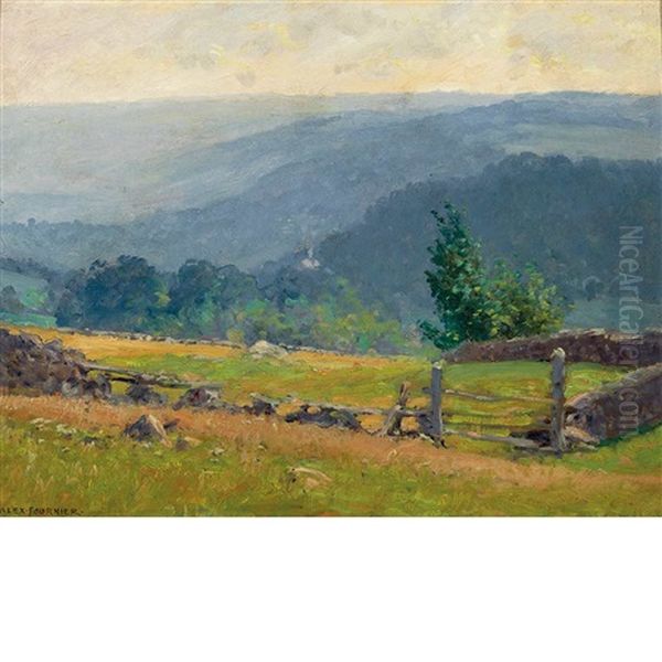 A View Of The Valley Oil Painting by Alexis Fournier