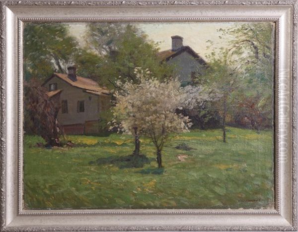 Bakc Home Springtime Oil Painting by Alexis Fournier