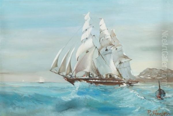 Clipper Ship Oil Painting by Robert Fowler
