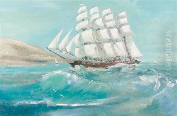 Clipper Ship Oil Painting by Robert Fowler