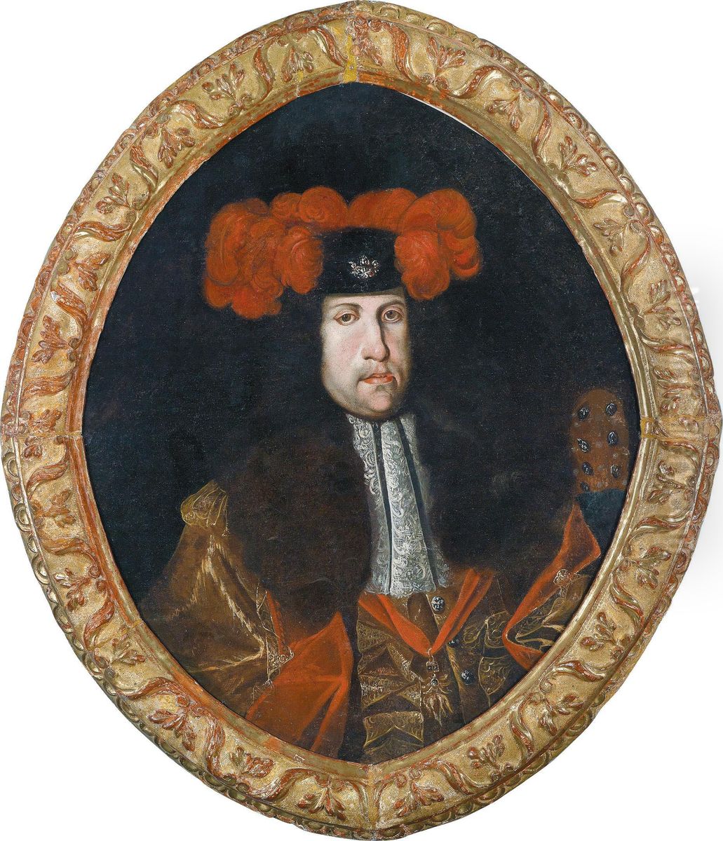 Portrait OfKaiser Karl Vi Oil Painting by Johann-Gottfried Auerbach