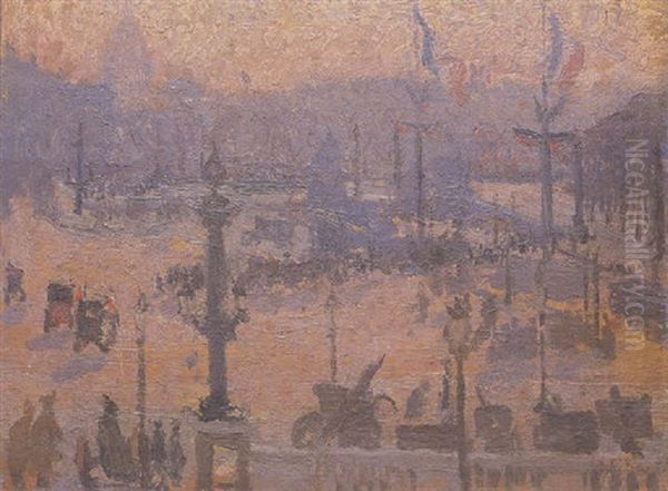 Place De La Concorde Oil Painting by Emanuel Phillips Fox