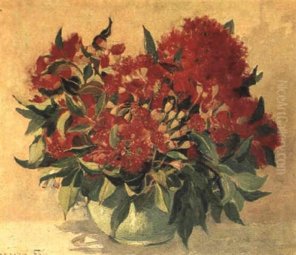 West Australian Redgum (eucalyptus Ficifolia) Oil Painting by Ethel Carrick Fox