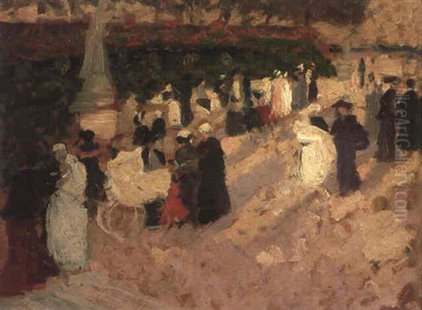 Luxembourg Gardens Oil Painting by Ethel Carrick Fox