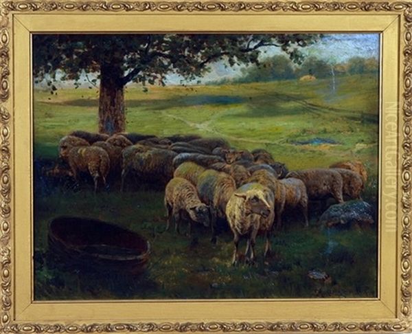 Pastoral Landscape With Sheep Oil Painting by Robert Atkinson Fox