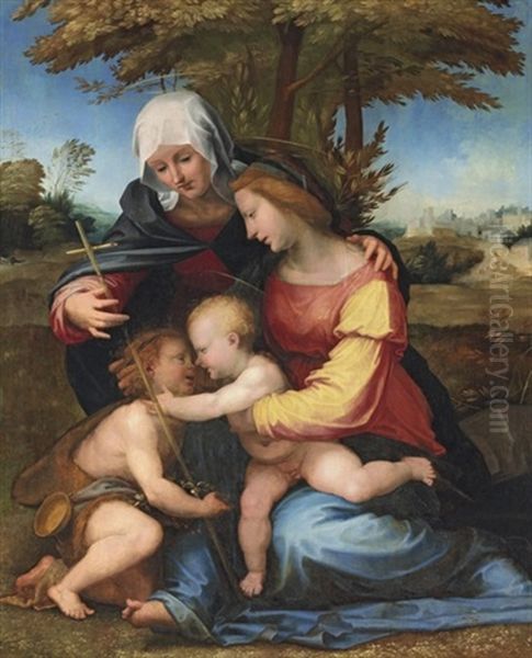 The Madonna And Child In A Landscape Oil Painting by Fra Bartolommeo della Porta