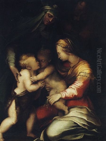 The Holy Family With Saints Elizabeth And John The Baptist Oil Painting by Fra Bartolommeo della Porta